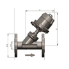 Válvula pneumática de assento angular flangeado (atuador de aço inoxidável)