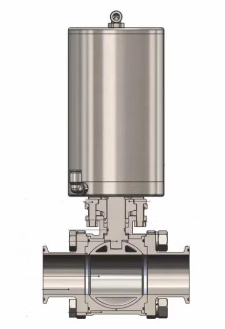 Válvula de esfera pneumática de 3 peças （atuador de aço inoxidável）